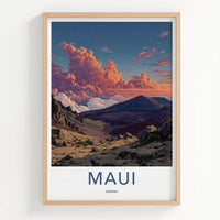 Maui Poster - Hawaii Travel Art - Starry Mountain Vista Home Decor