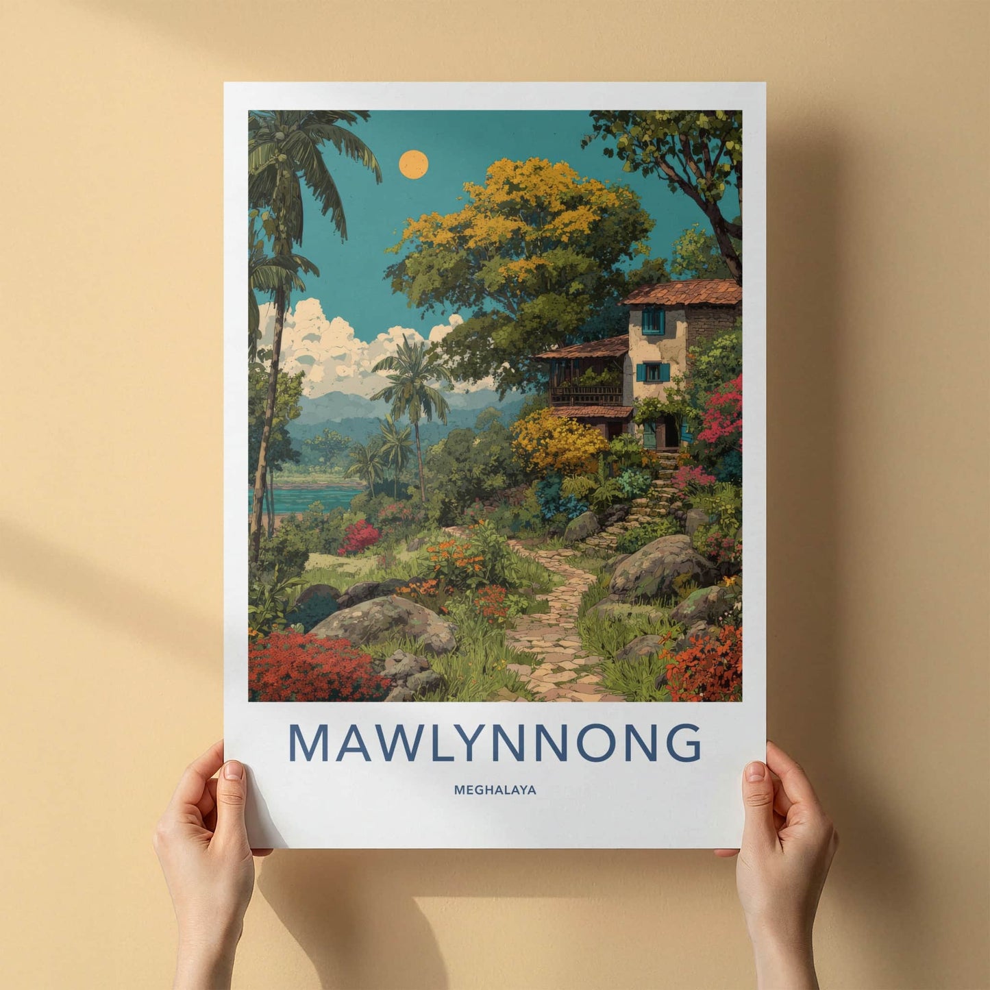 Mawlynnong Poster - India Tranquil Village Scene Home Decor