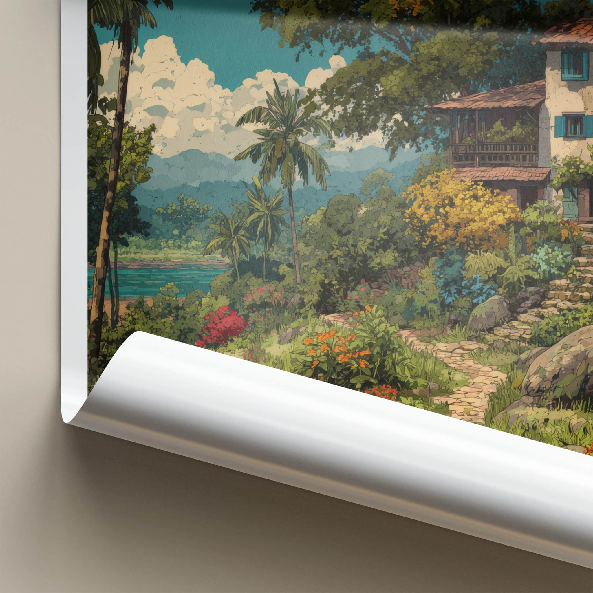 Mawlynnong Poster - India Tranquil Village Scene Home Decor