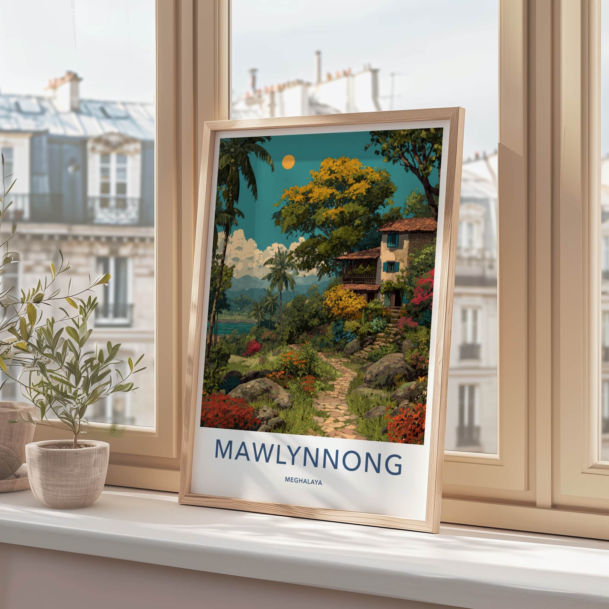 Mawlynnong Poster - India Tranquil Village Scene Home Decor