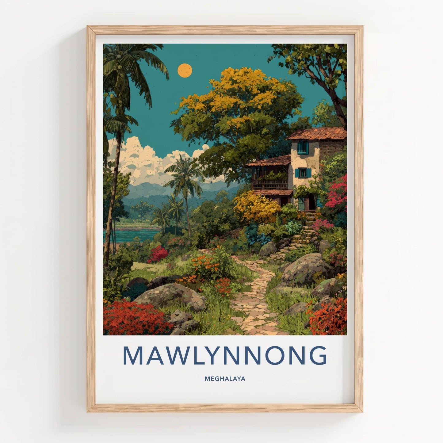 Mawlynnong Poster - India Tranquil Village Scene Home Decor