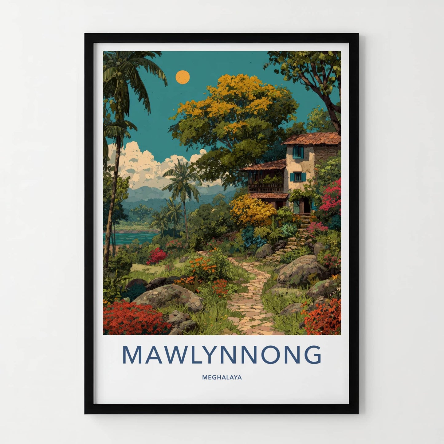 Mawlynnong Poster - India Tranquil Village Scene Home Decor