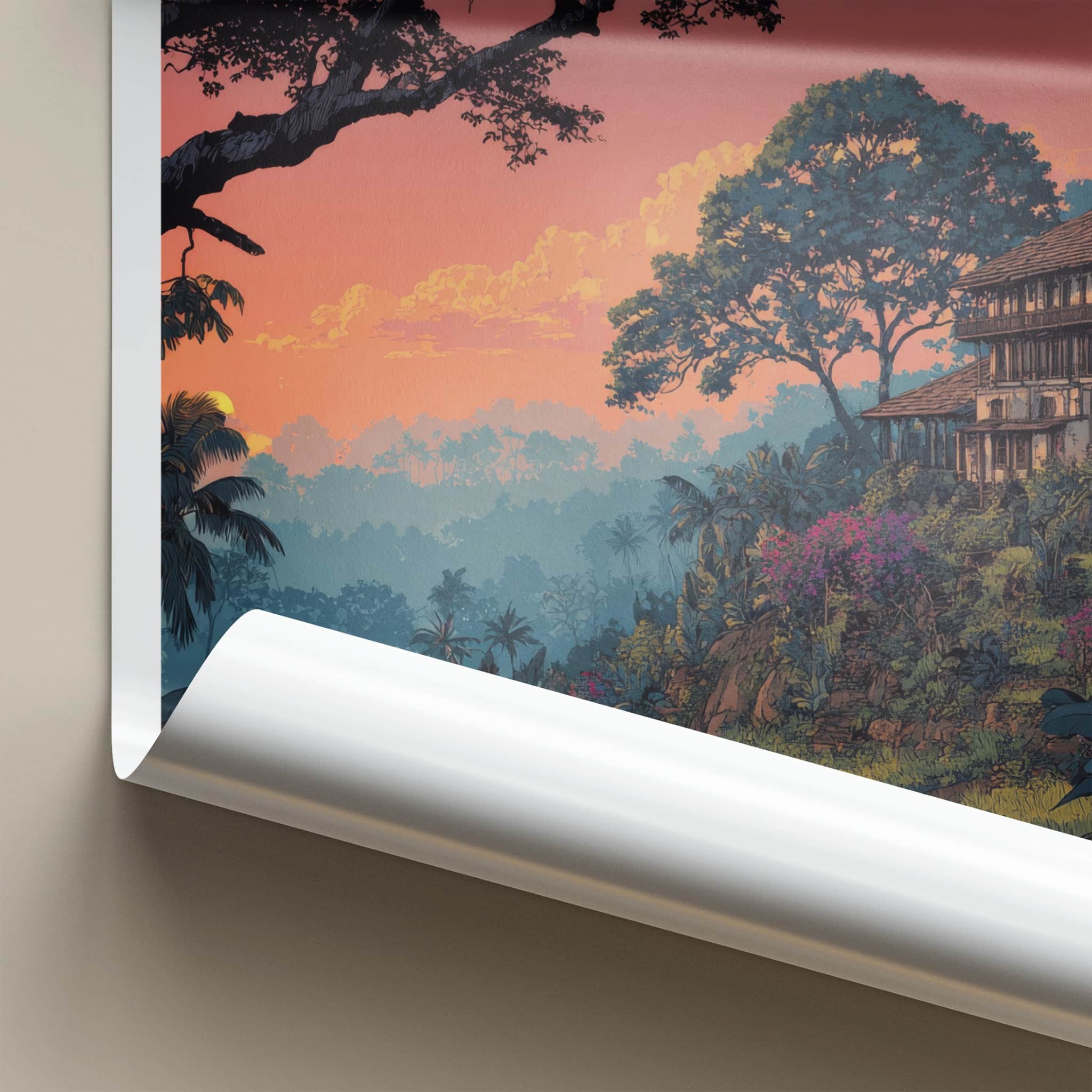 Mawlynnong Poster - India Travel Art - Meghalaya Village Sunset Gallery Art