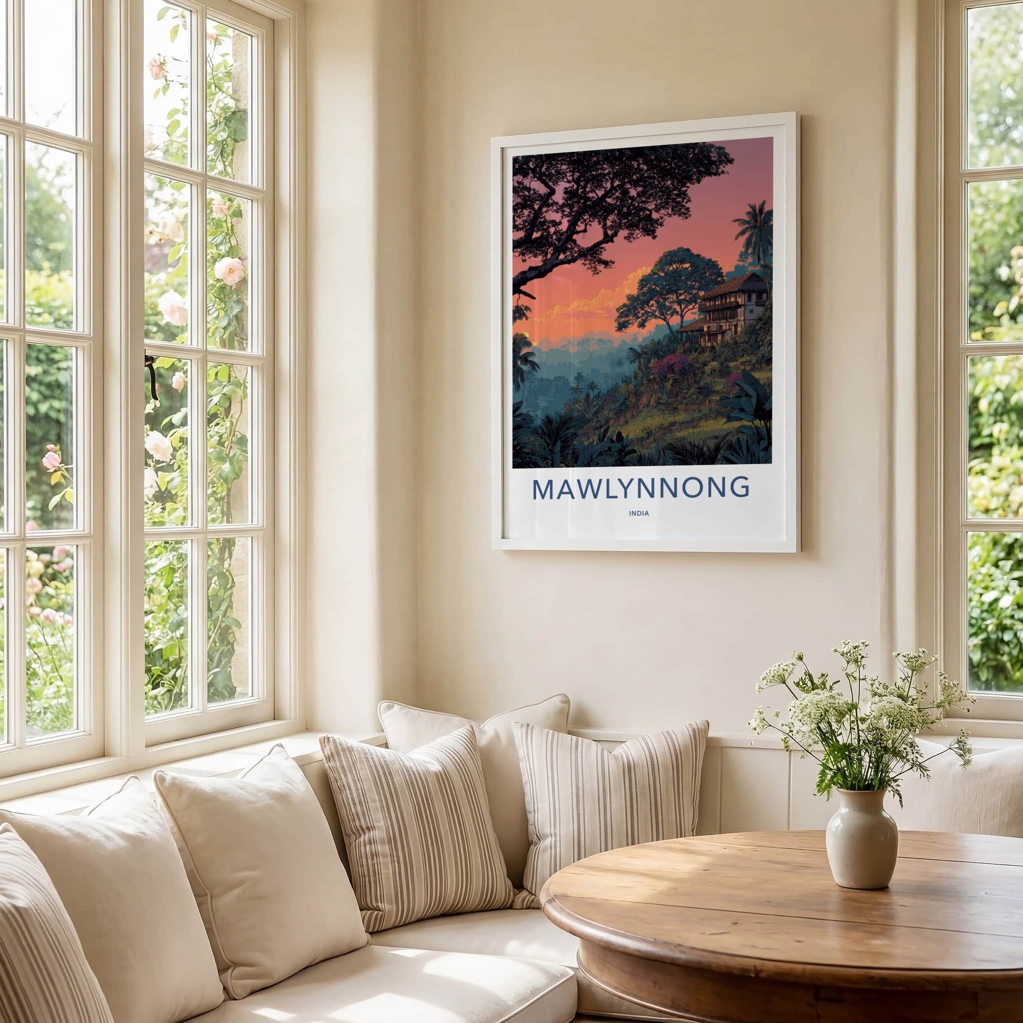 Mawlynnong Poster - India Travel Art - Meghalaya Village Sunset Gallery Art