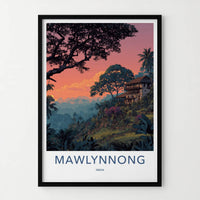 Mawlynnong Poster - India Travel Art - Meghalaya Village Sunset Gallery Art