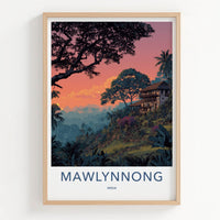 Mawlynnong Poster - India Travel Art - Meghalaya Village Sunset Gallery Art
