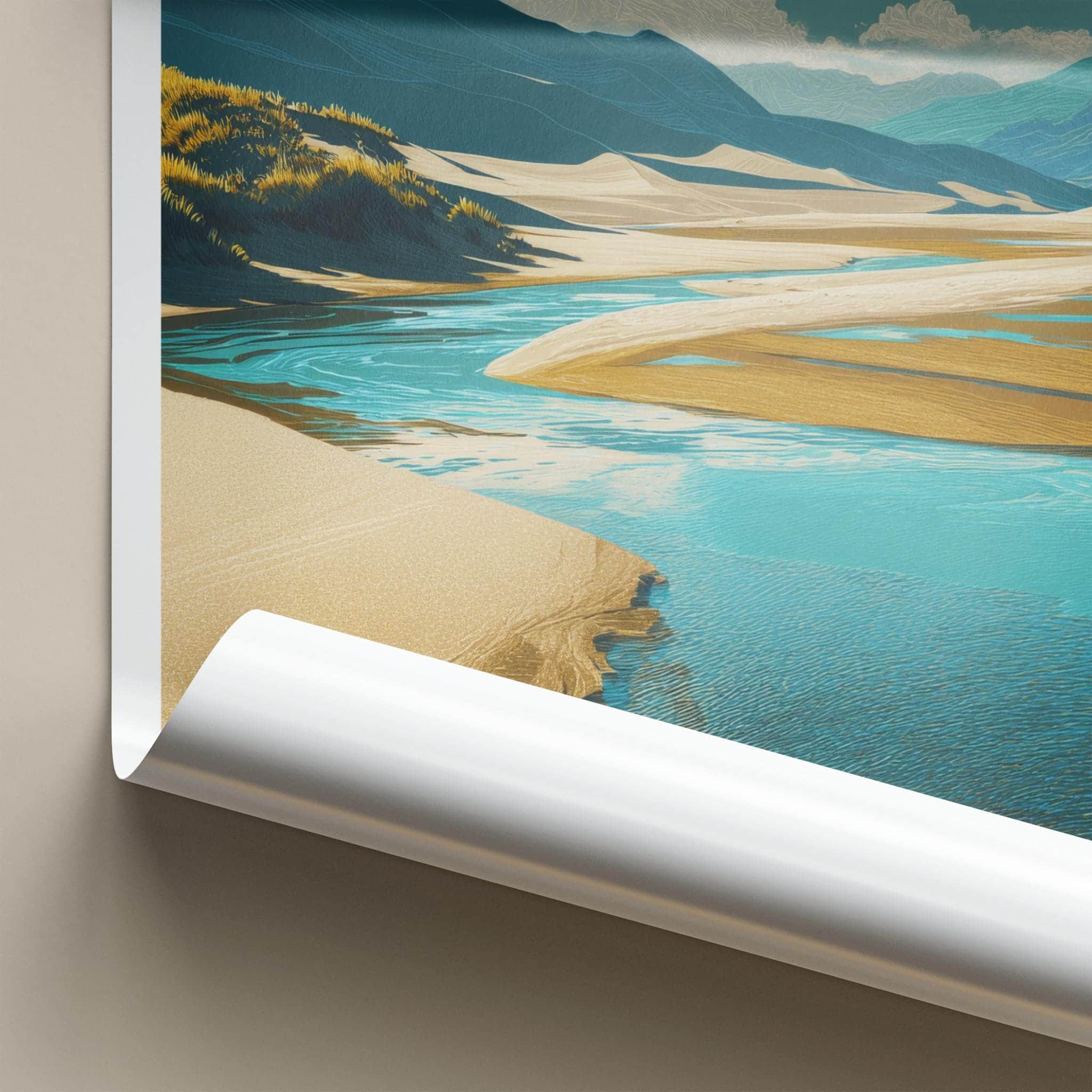 MEDANO CREEK Poster - Colorado Travel Art - Winding Creek Dunes Home Decor