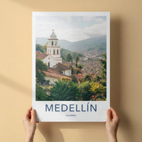 Medellin Poster - Colombia Travel Art - Church City Valley Home Decor