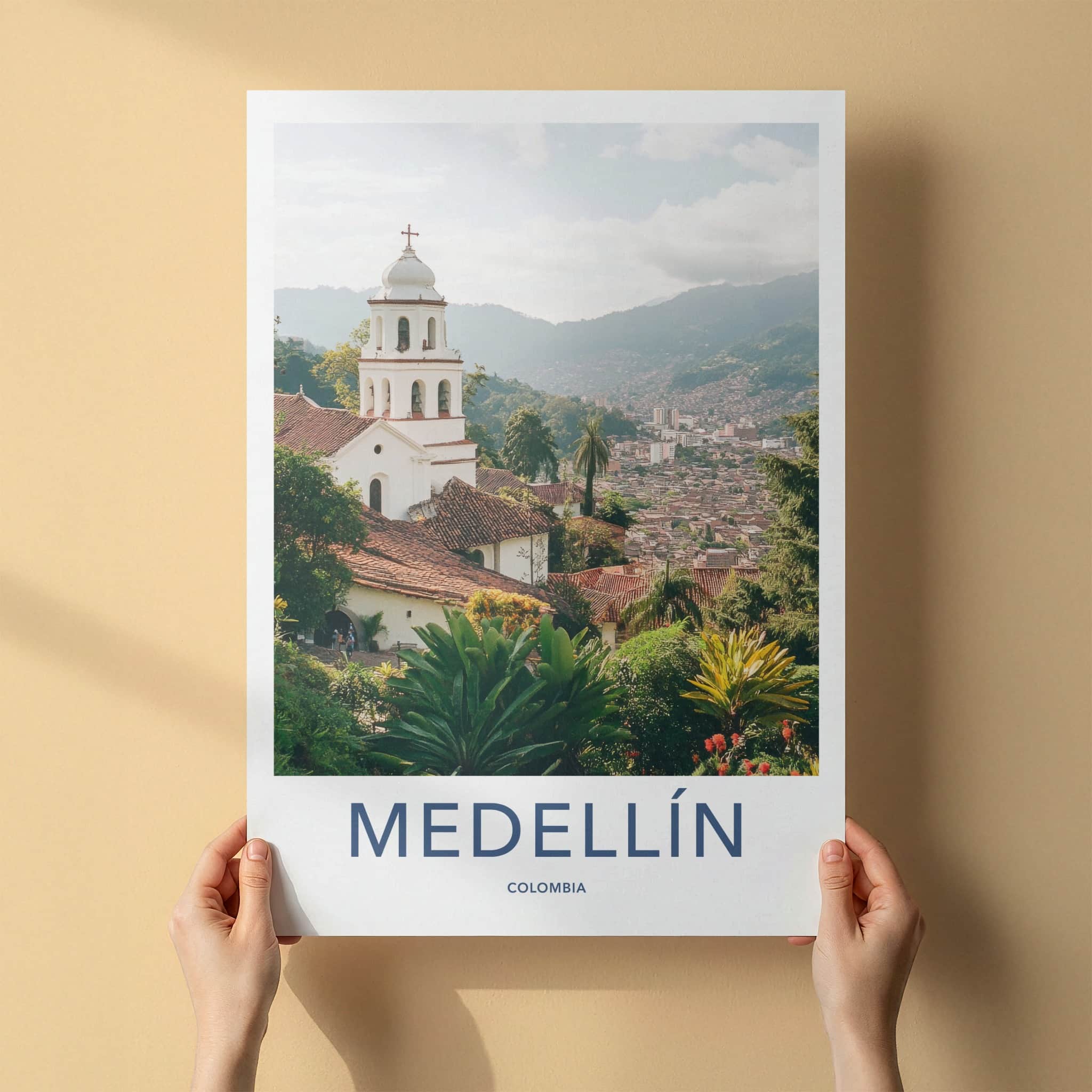 Medellin Poster - Colombia Travel Art - Church City Valley Home Decor