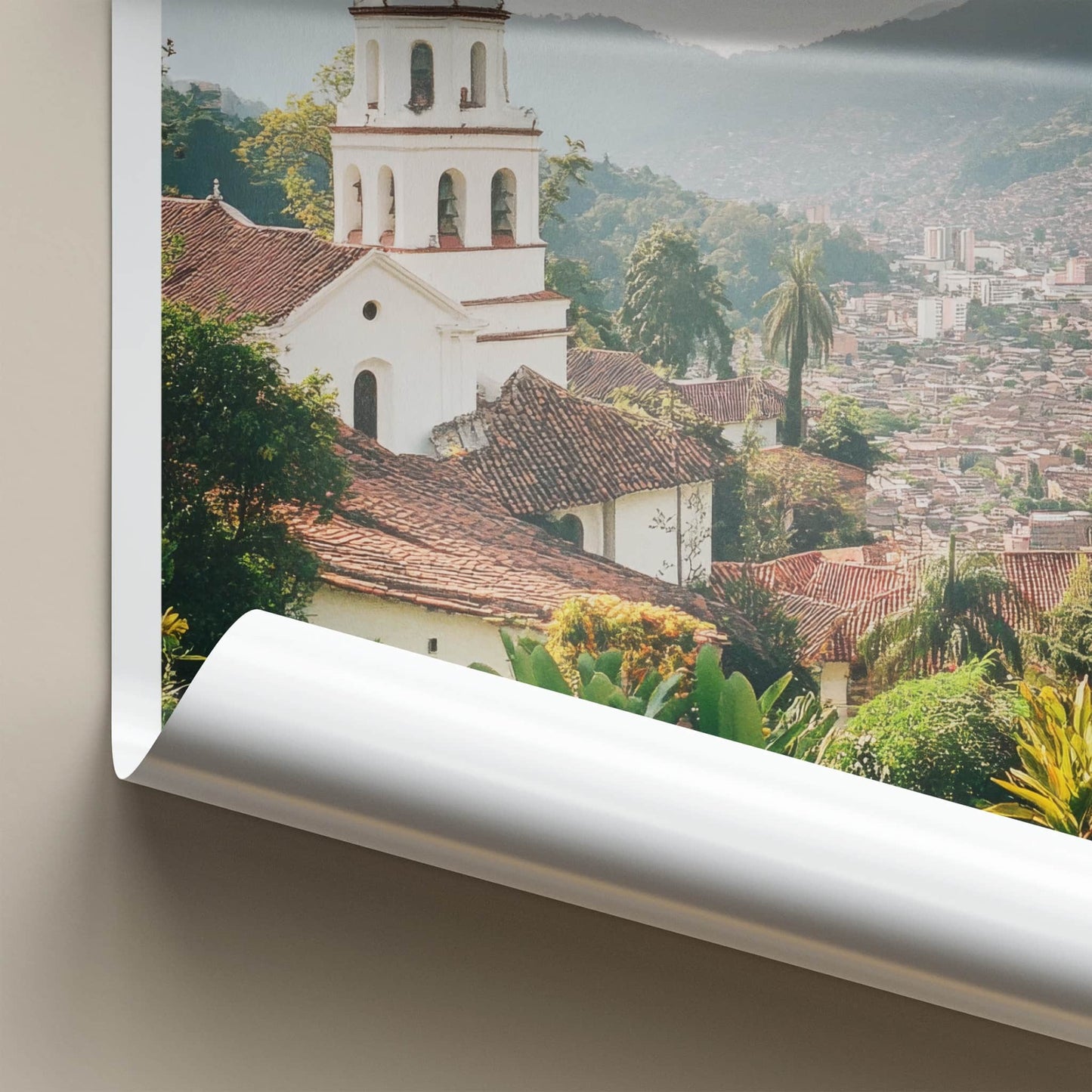 Medellin Poster - Colombia Travel Art - Church City Valley Home Decor