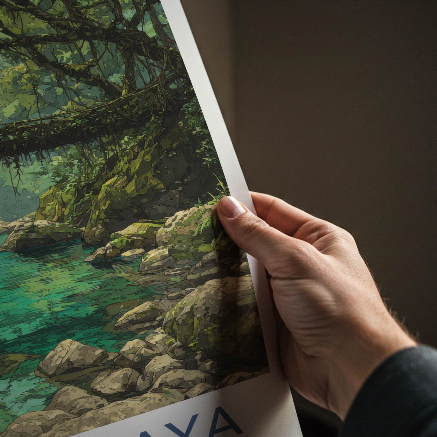 Meghalaya Poster - India Living Root Bridge Travel Print Home Art