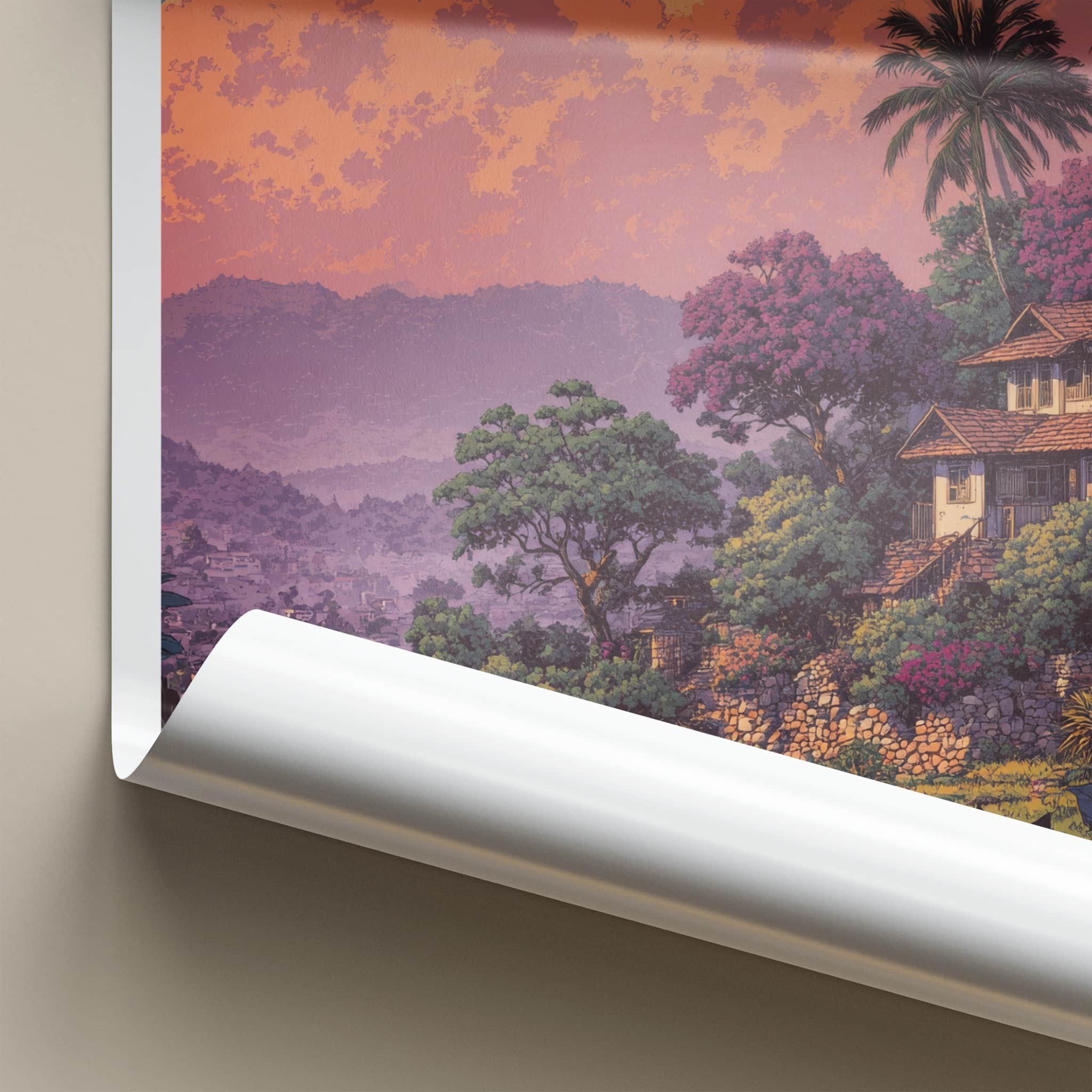 Meghalaya Poster - India Shillong Purple Horizon Gallery Art