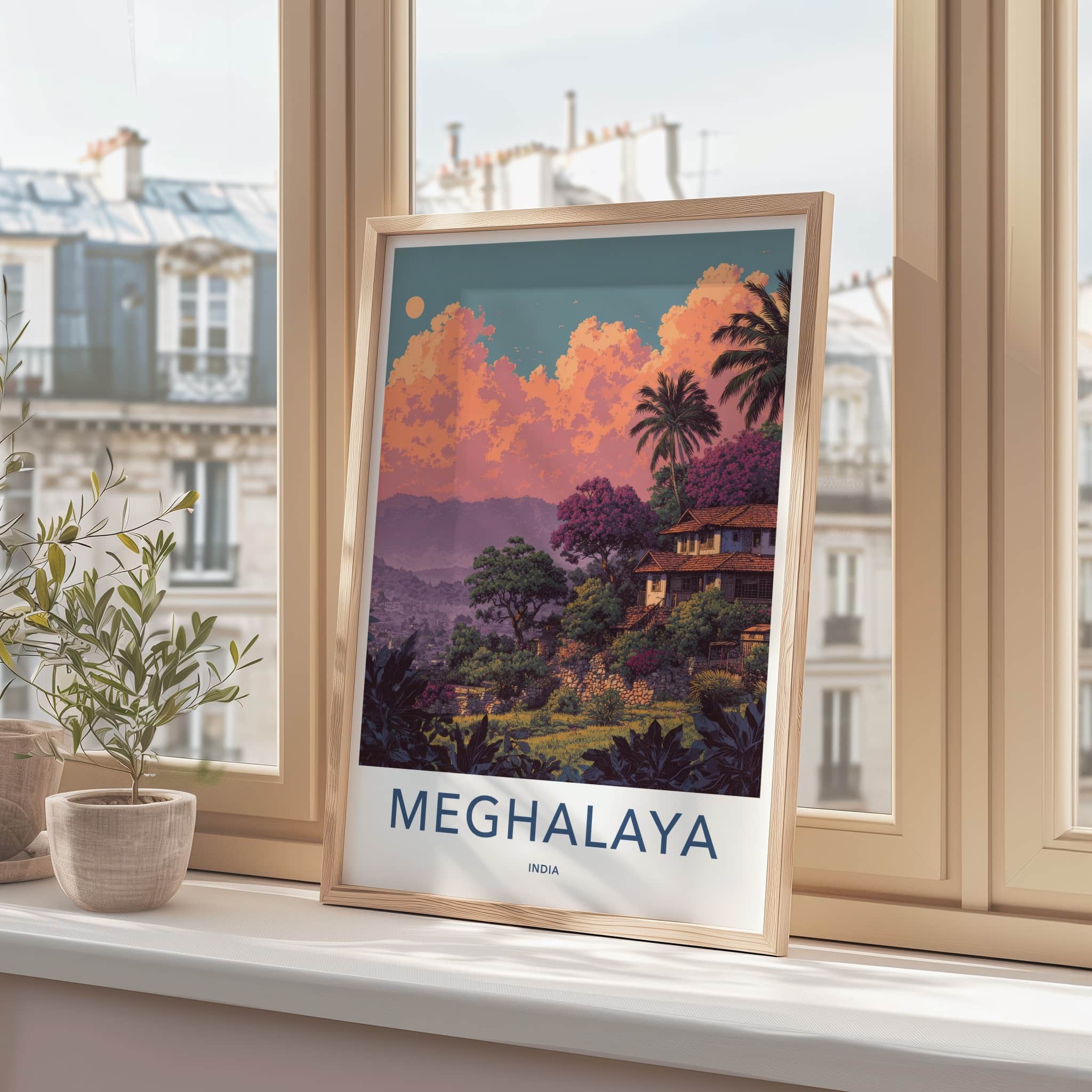 Meghalaya Poster - India Shillong Purple Horizon Gallery Art