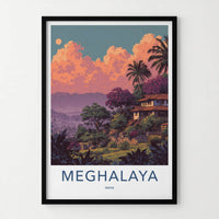 Meghalaya Poster - India Shillong Purple Horizon Gallery Art
