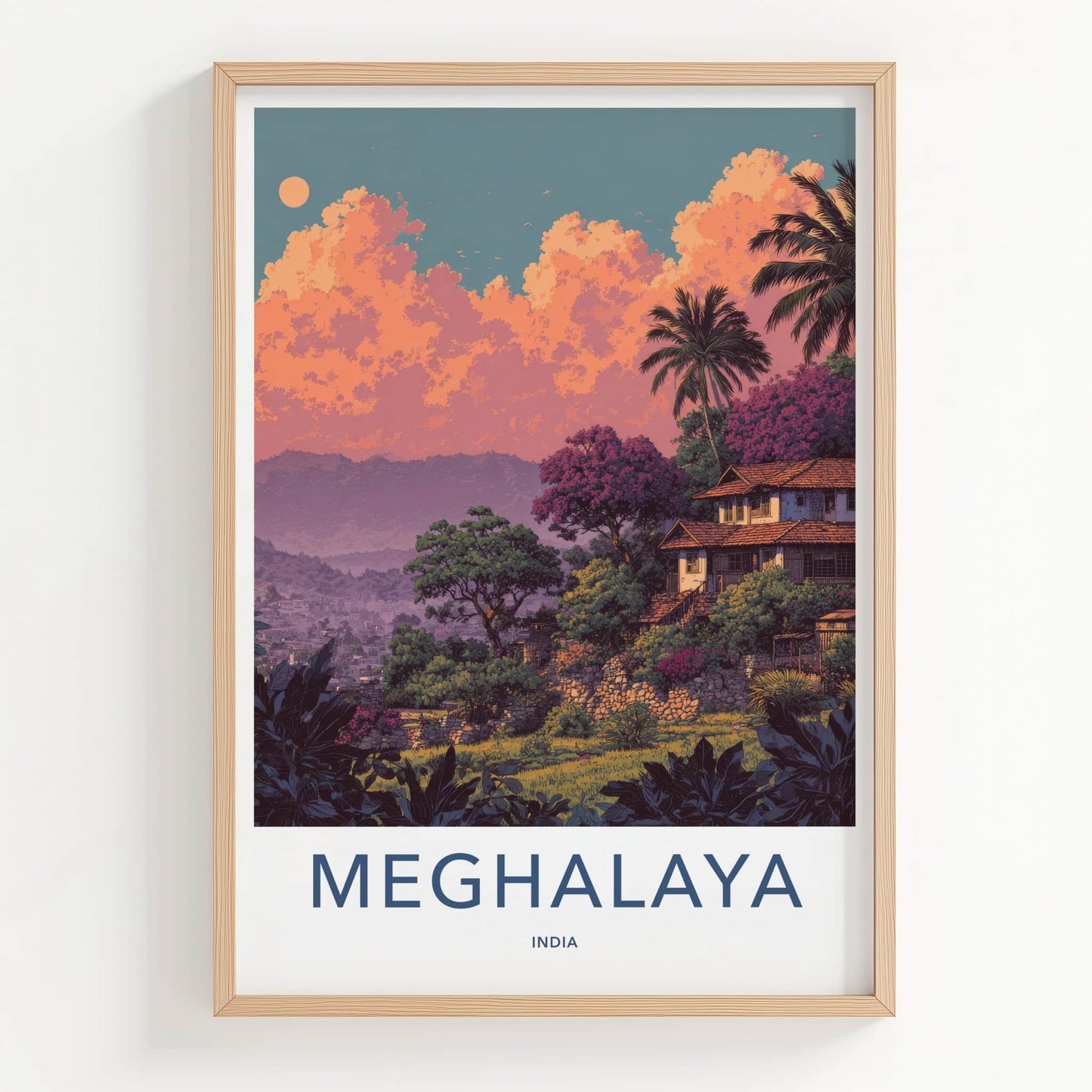 Meghalaya Poster - India Shillong Purple Horizon Gallery Art