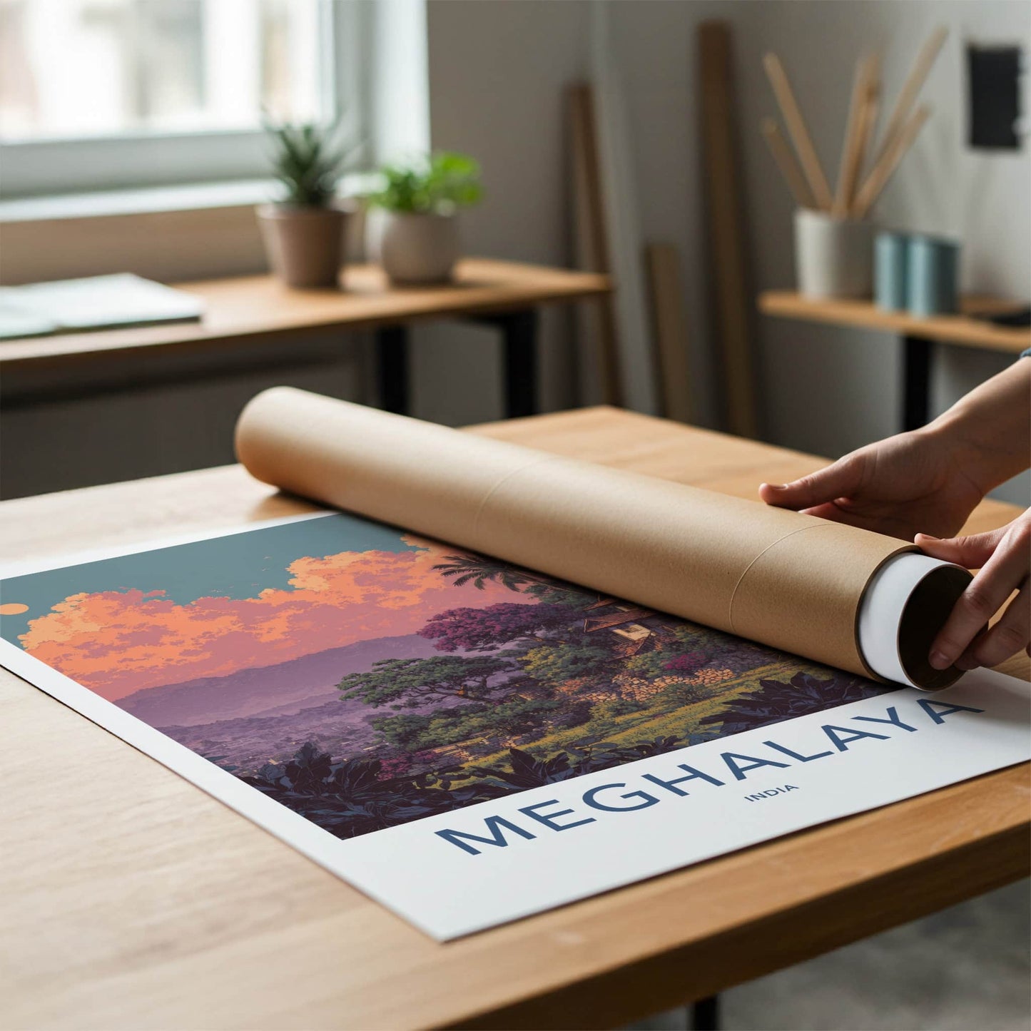 Meghalaya Poster - India Shillong Purple Horizon Gallery Art