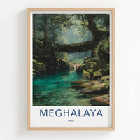 Meghalaya Poster - India Travel Art - Meghalaya Living Root Bridge Home Decor