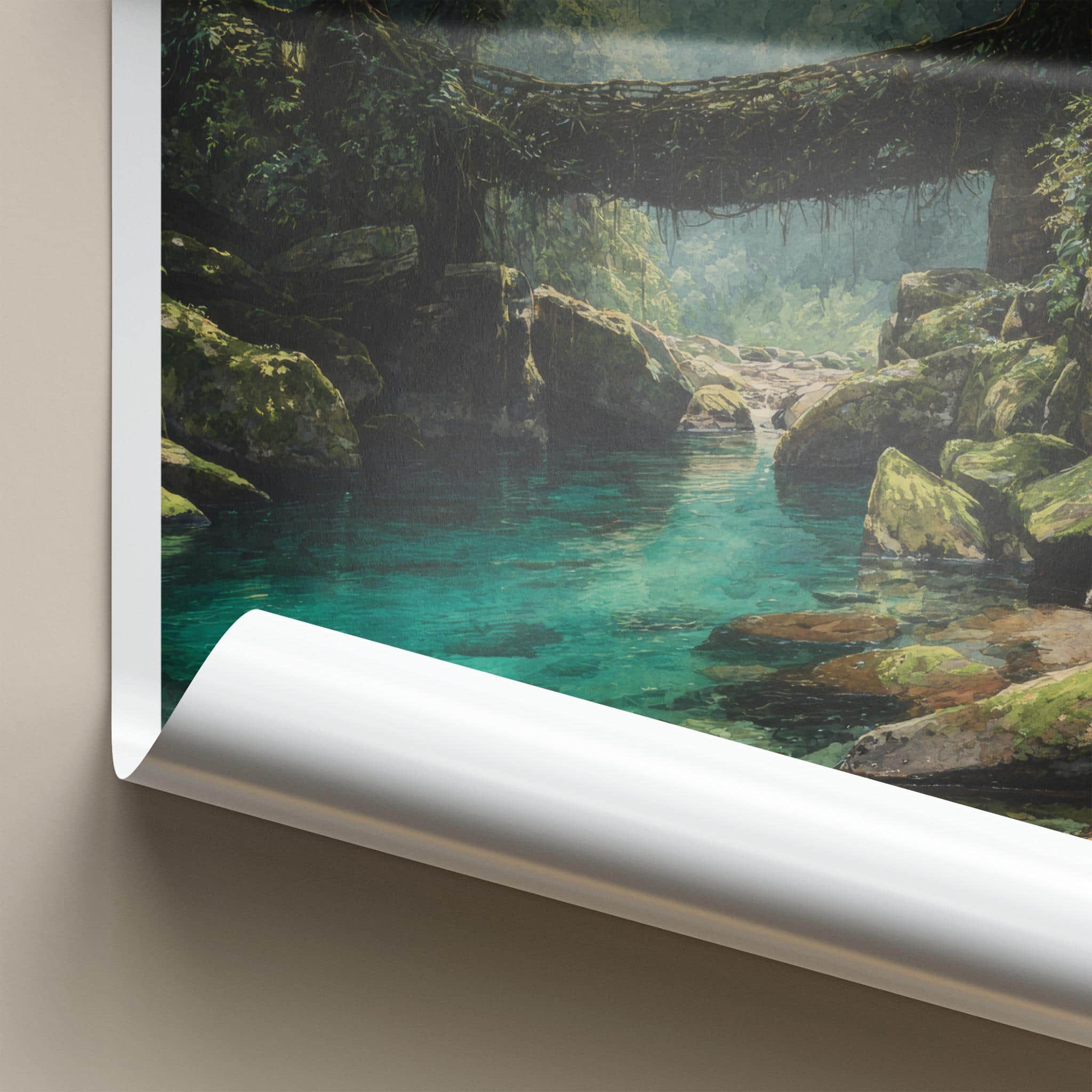 Meghalaya Poster - India Travel Art - Meghalaya Living Root Bridge Home Decor