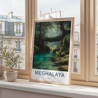 Meghalaya Poster - India Travel Art - Meghalaya Living Root Bridge Home Decor