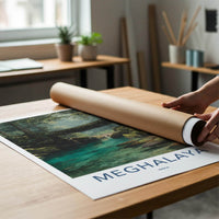 Meghalaya Poster - India Travel Art - Meghalaya Living Root Bridge Home Decor