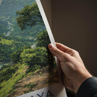 Meghalaya Poster - India Travel Art - Meghalaya Lush Valley Waterfall Home Decor