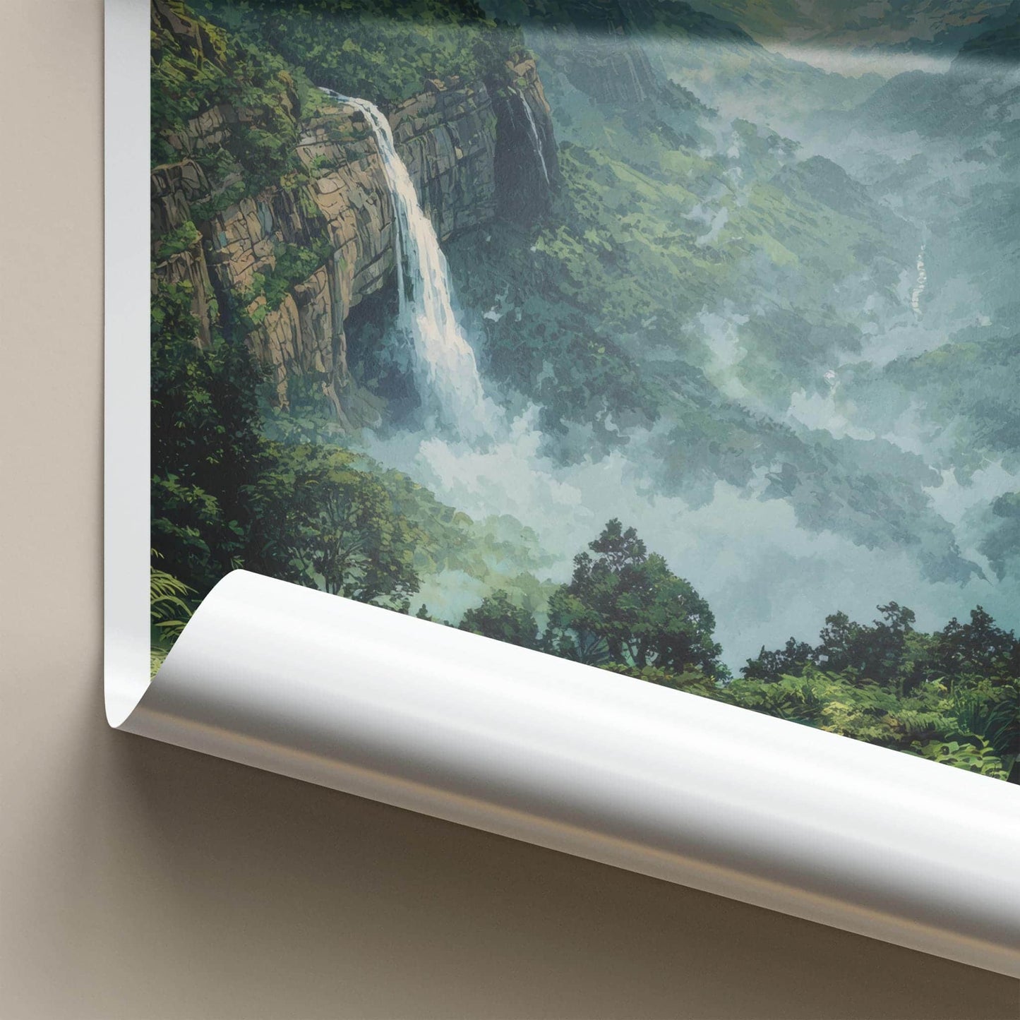 Meghalaya Poster - India Travel Art - Meghalaya Waterfall Valley Home Decor