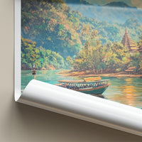 Mekong River Poster - Laos Travel Art - Jungle River Scene Wall Decor