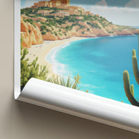 Mellieha Poster - Malta Travel Art - Coastal Hilltop Village Home Decor