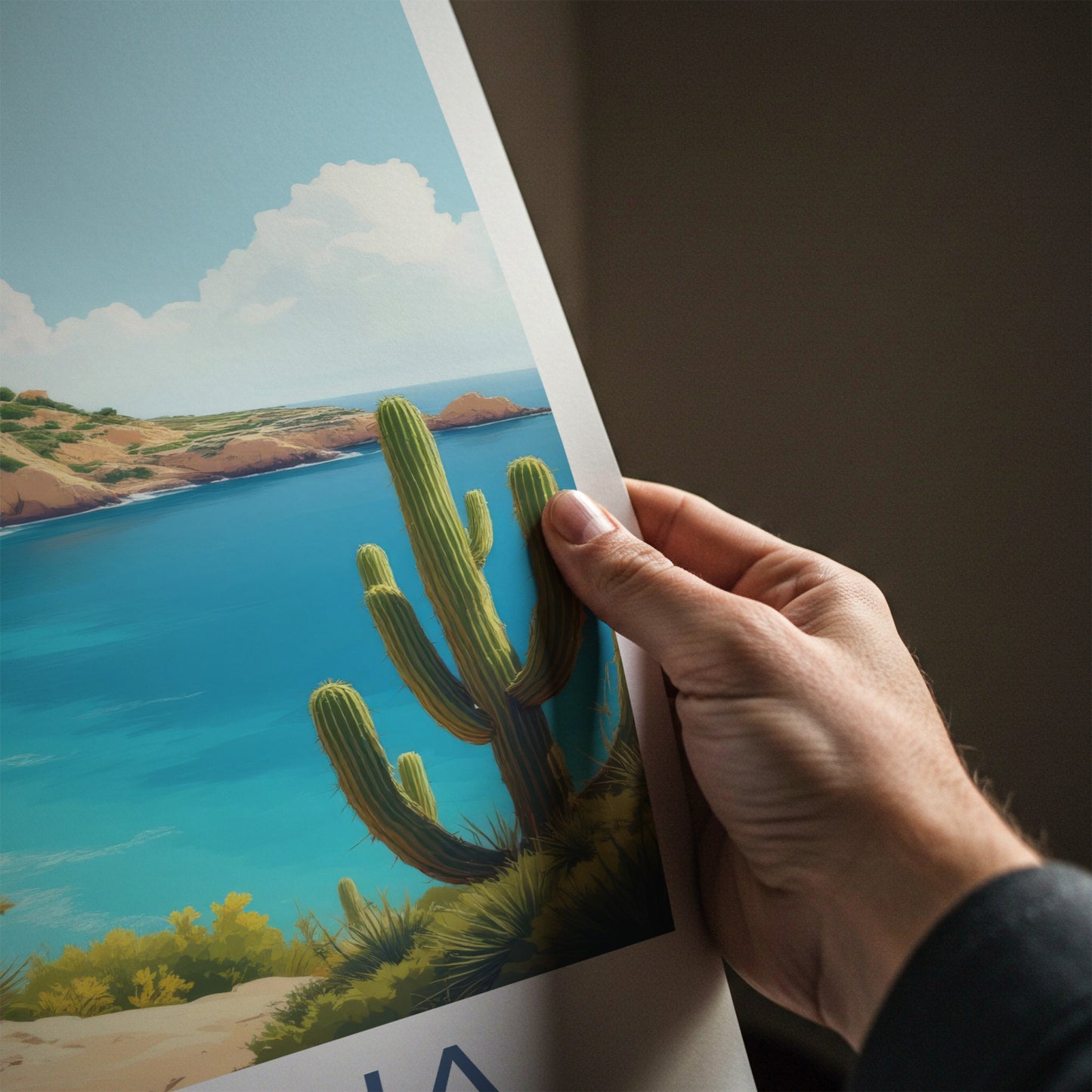 Mellieha Poster - Malta Travel Art - Coastal Hilltop Village Home Decor