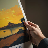 Mellieha Poster - Malta Travel Art - Golden Bay Sunset Home Decor
