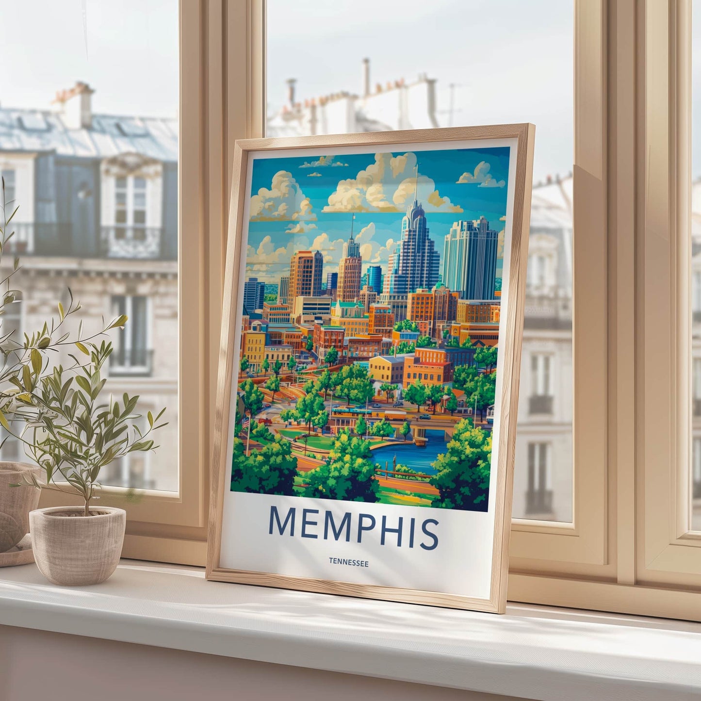Memphis Poster - Tennessee Travel Art - Vibrant City River Home Decor