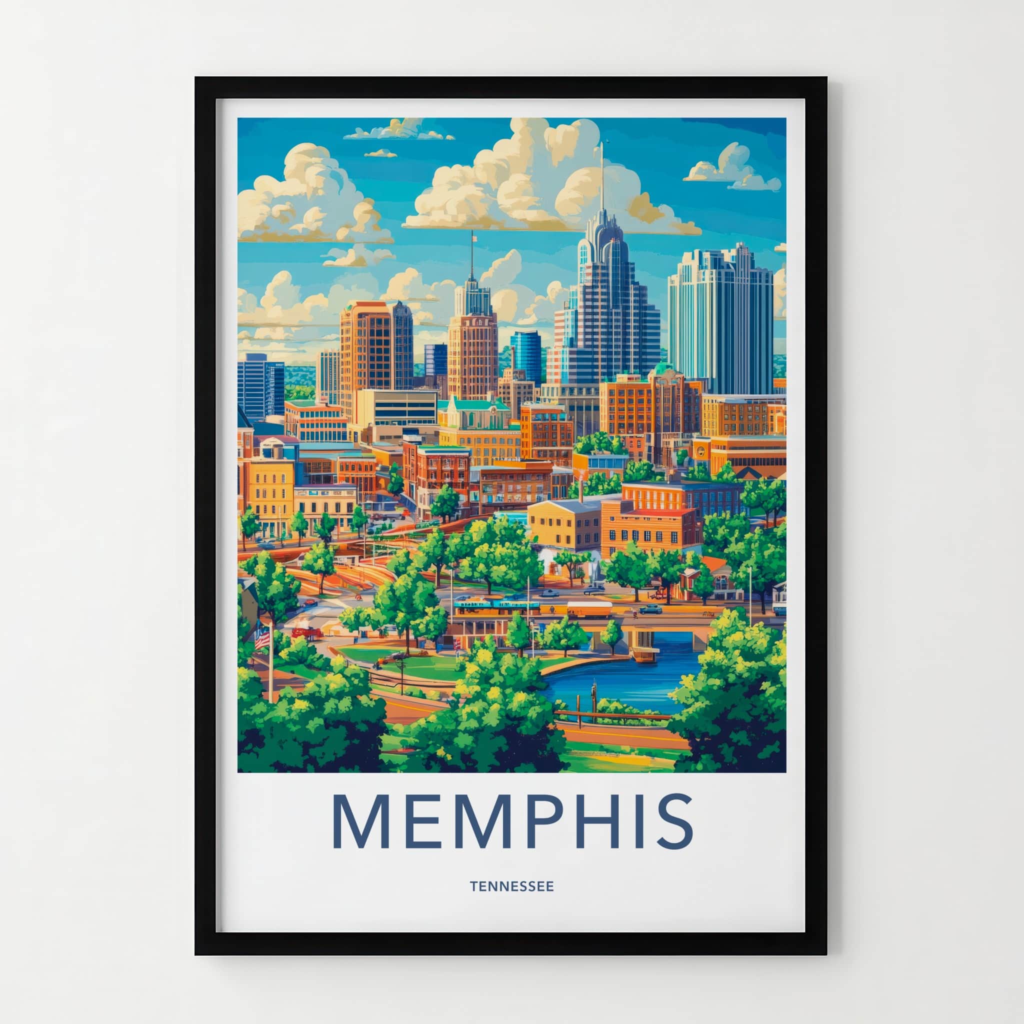 Memphis Poster - Tennessee Travel Art - Vibrant City River Home Decor