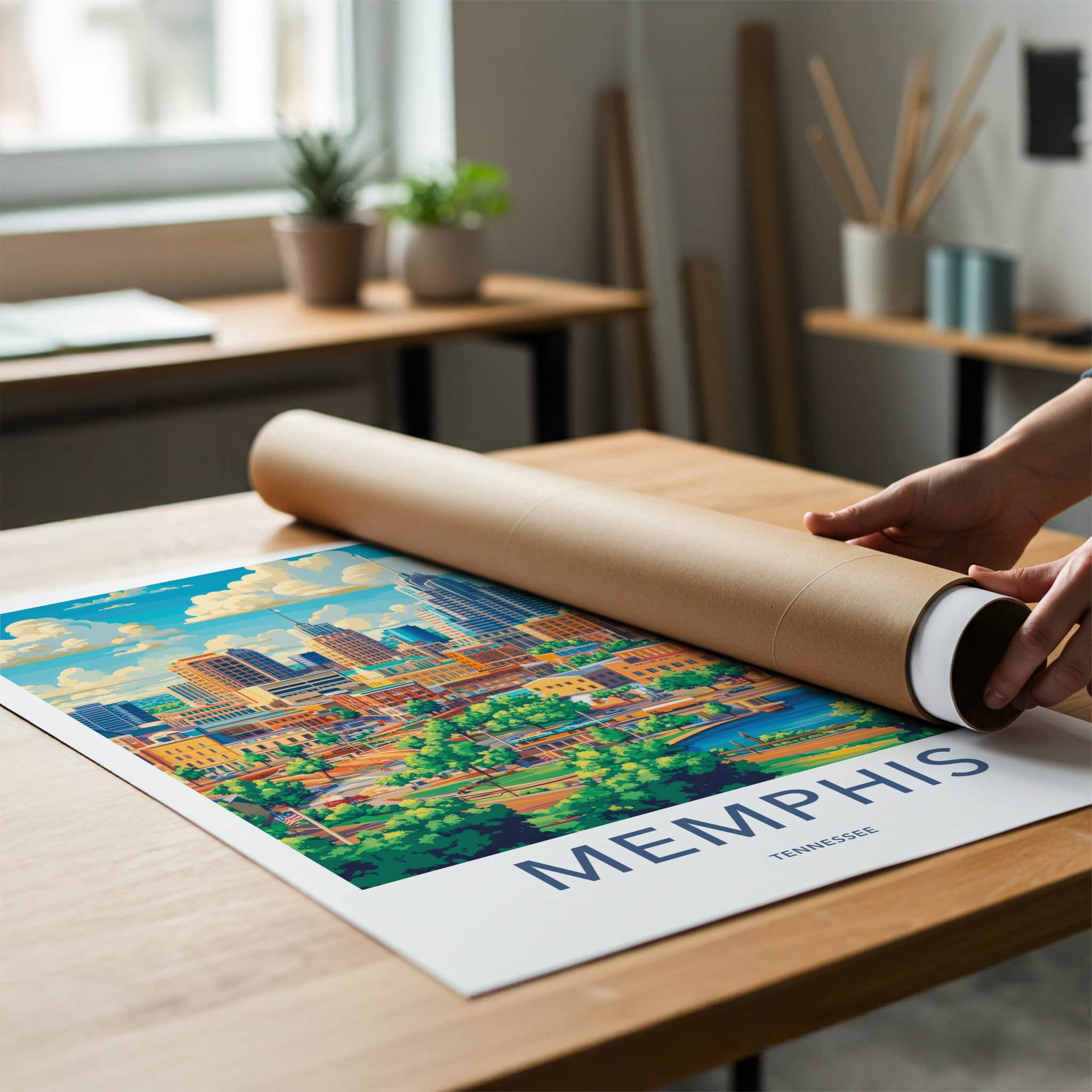 Memphis Poster - Tennessee Travel Art - Vibrant City River Home Decor