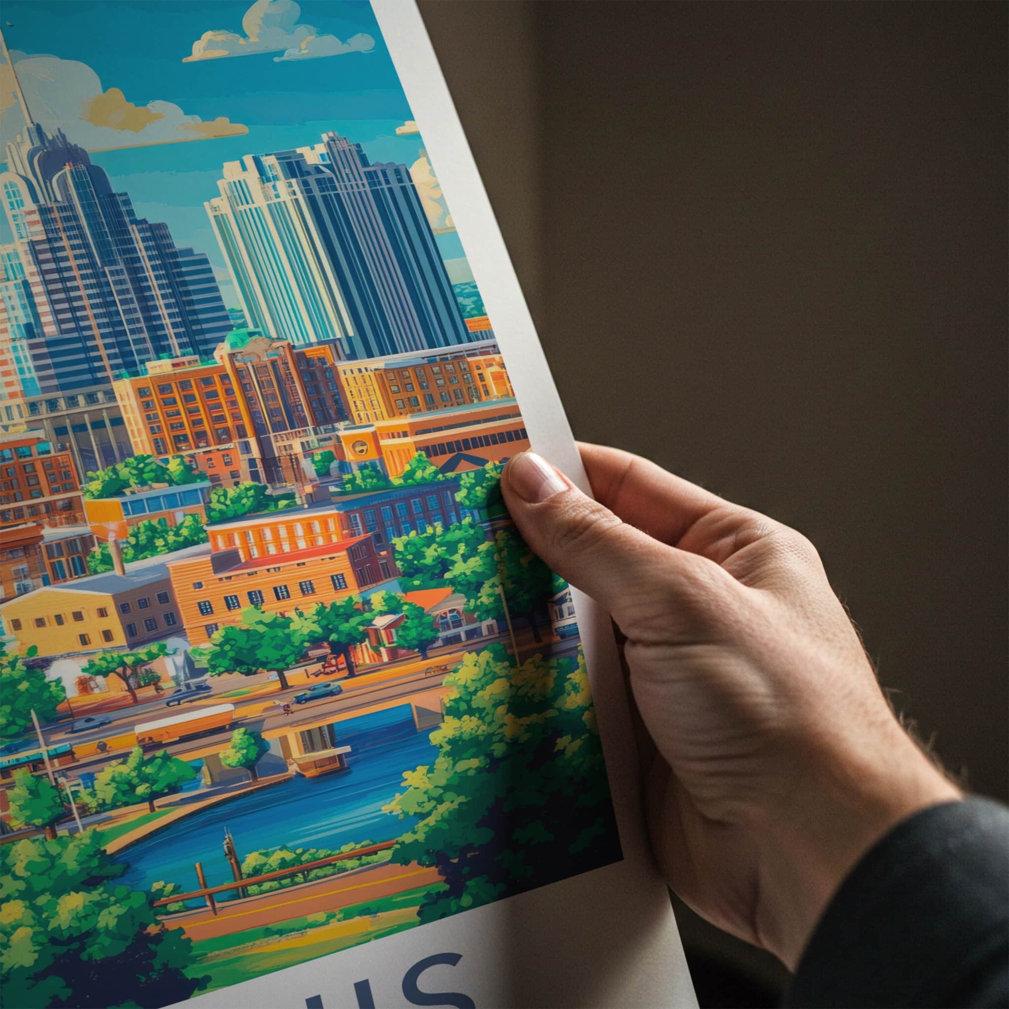 Memphis Poster - Tennessee Travel Art - Vibrant City River Home Decor