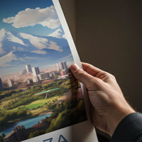 Mendoza Poster - Argentina Travel Art - Cityscape Mountain View Home Decor
