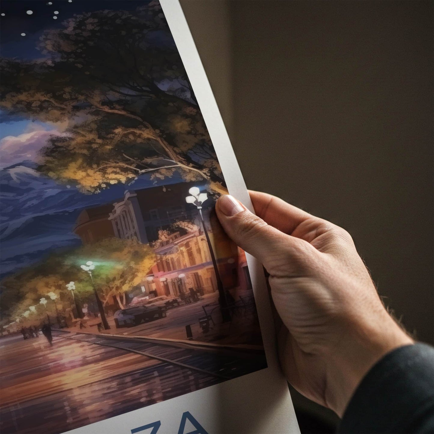 Mendoza Poster - Argentina Travel Art - Starry Night Street Home Decor