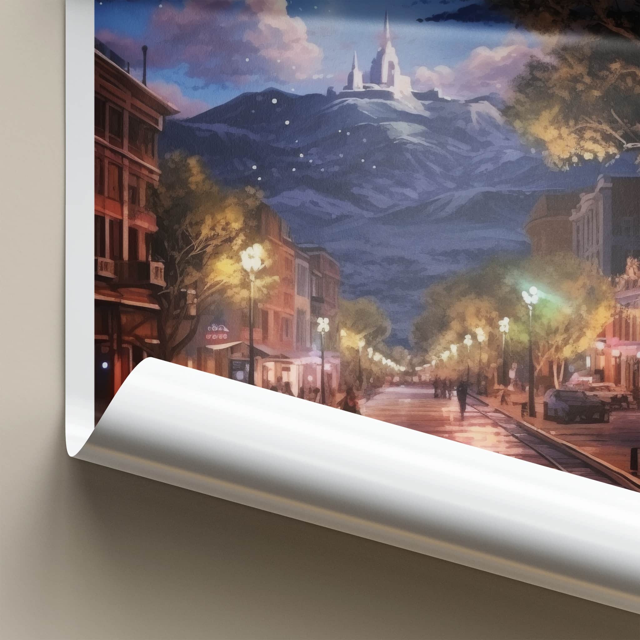 Mendoza Poster - Argentina Travel Art - Starry Night Street Home Decor