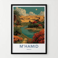 MHAMID Poster - Morocco Framed Print - Desert Oasis Fort Framed Decor