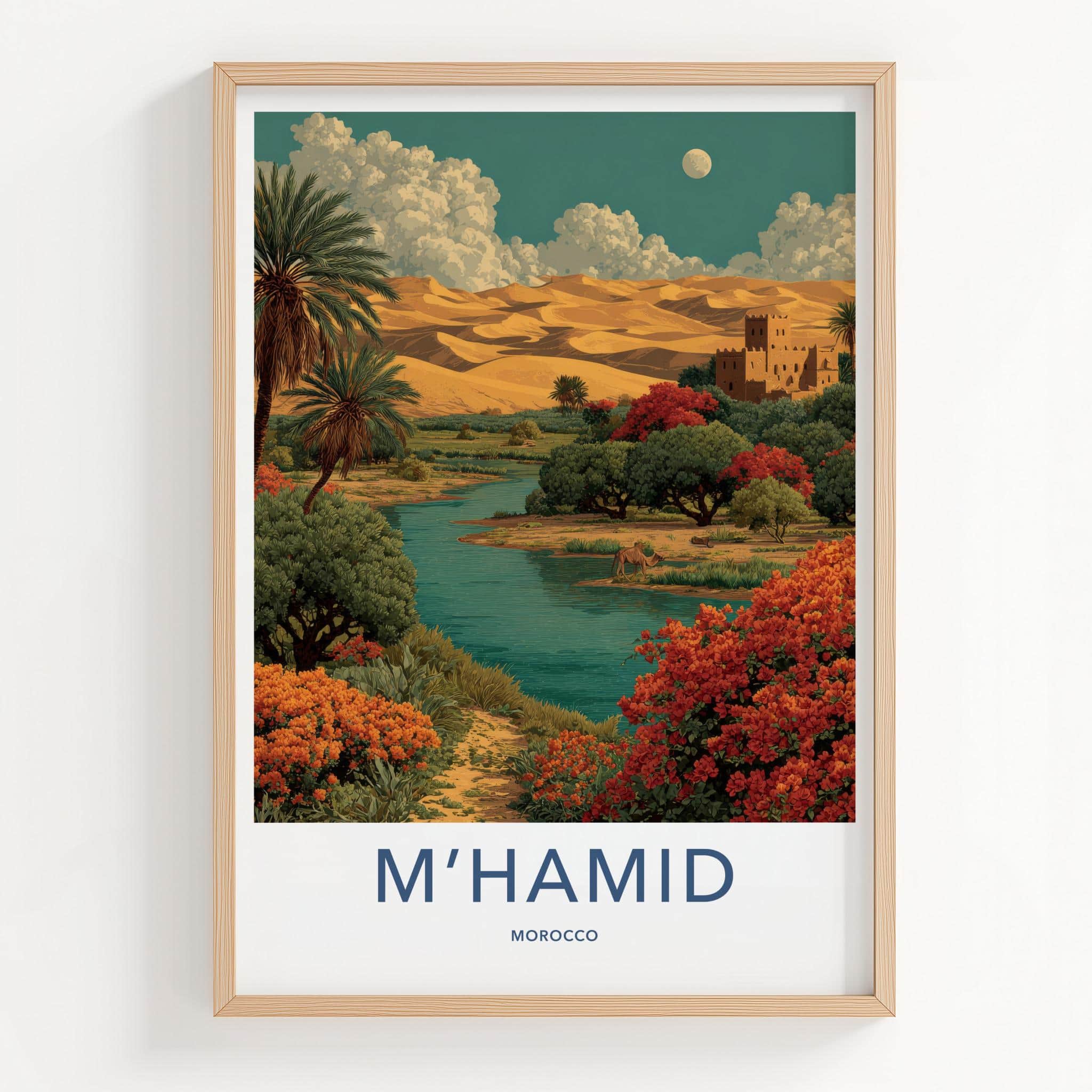 MHAMID Poster - Morocco Framed Print - Desert Oasis Fort Framed Decor