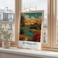 MHAMID Poster - Morocco Framed Print - Desert Oasis Fort Framed Decor