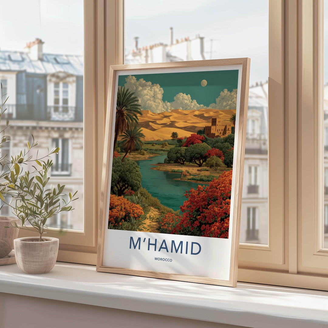 MHAMID Poster - Morocco Framed Print - Desert Oasis Fort Framed Decor