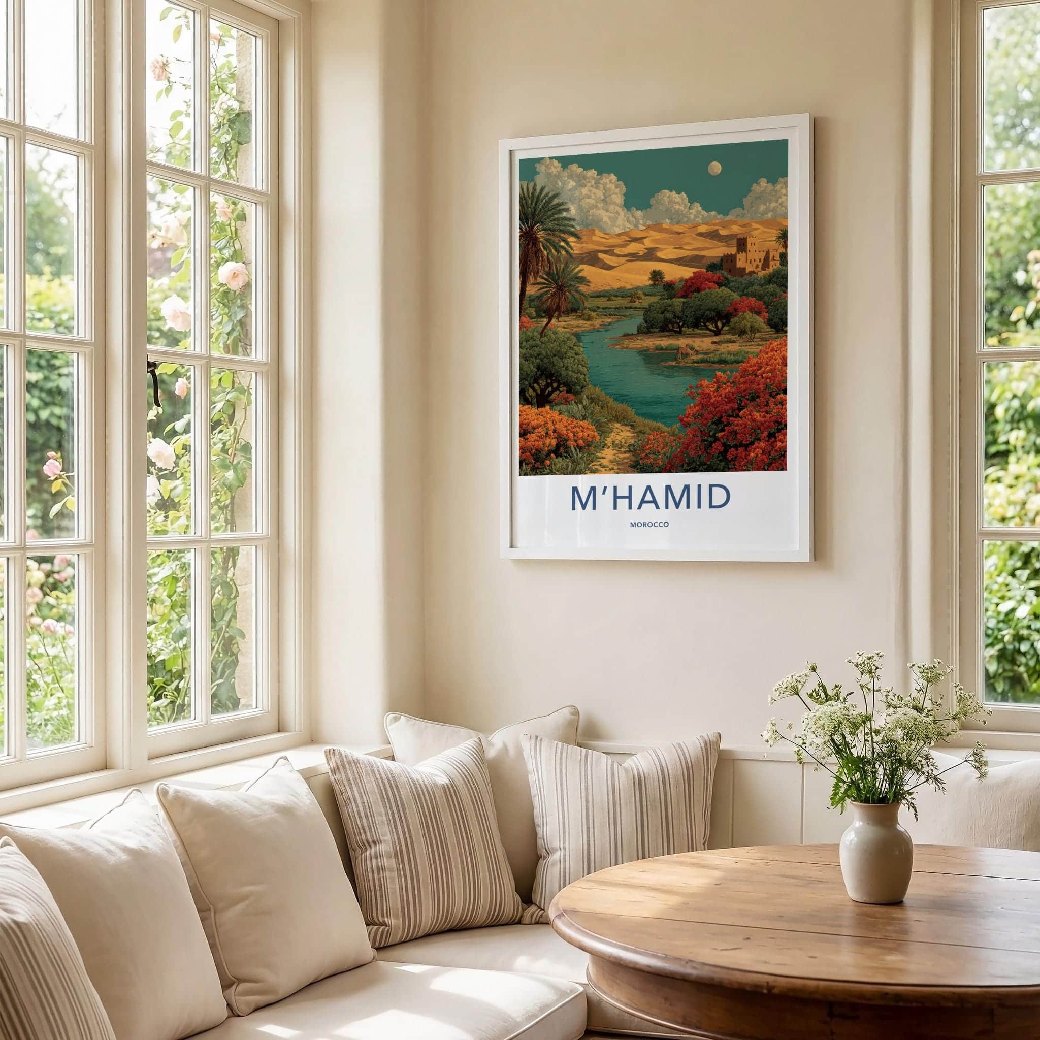 MHAMID Poster - Morocco Framed Print - Desert Oasis Fort Framed Decor