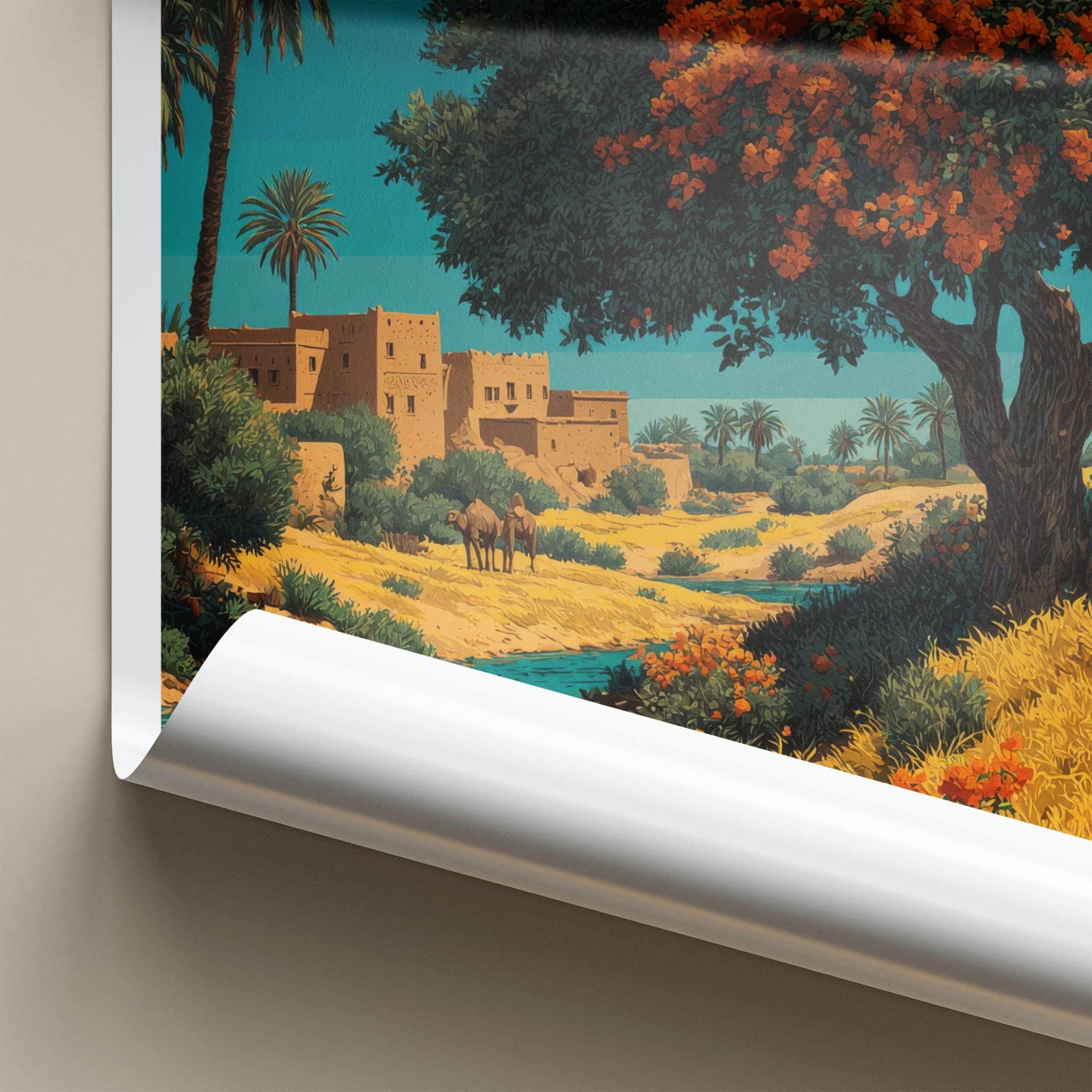 MHAMID Poster - Morocco Travel Art - Desert Village Oasis Home Decor