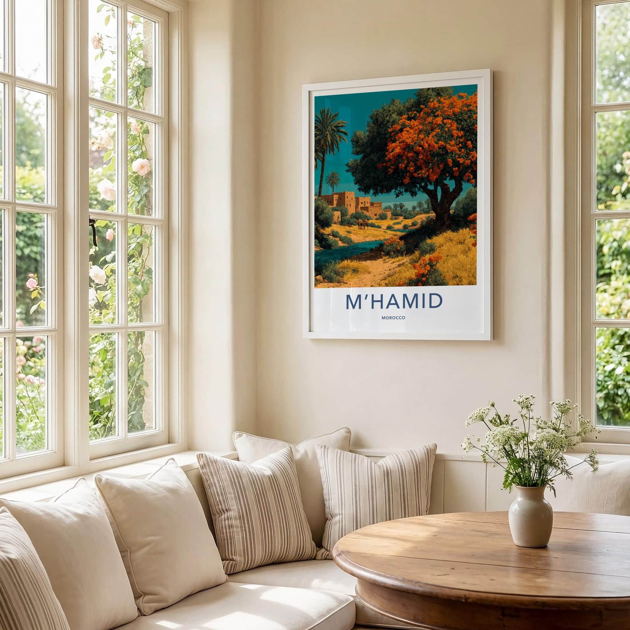 MHAMID Poster - Morocco Travel Art - Desert Village Oasis Home Decor