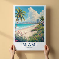 Miami Poster - Florida Framed Art - Tropical Beach City Gallery Art