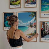 Miami Poster - Florida Travel Art - Vibrant Oceanfront Scene Wall Decor