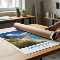 Michigan Poster - Michigan Travel Art - Coastal Dune Beach Home Decor