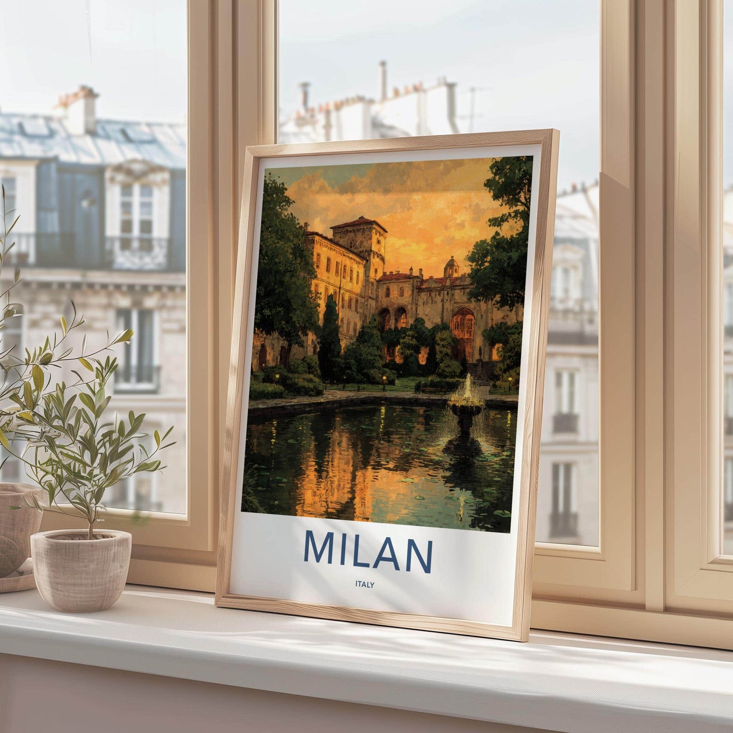 Milan Poster - Italy Framed Print - Golden Hour Palace Framed Decor
