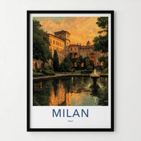Milan Poster - Italy Framed Print - Golden Hour Palace Framed Decor