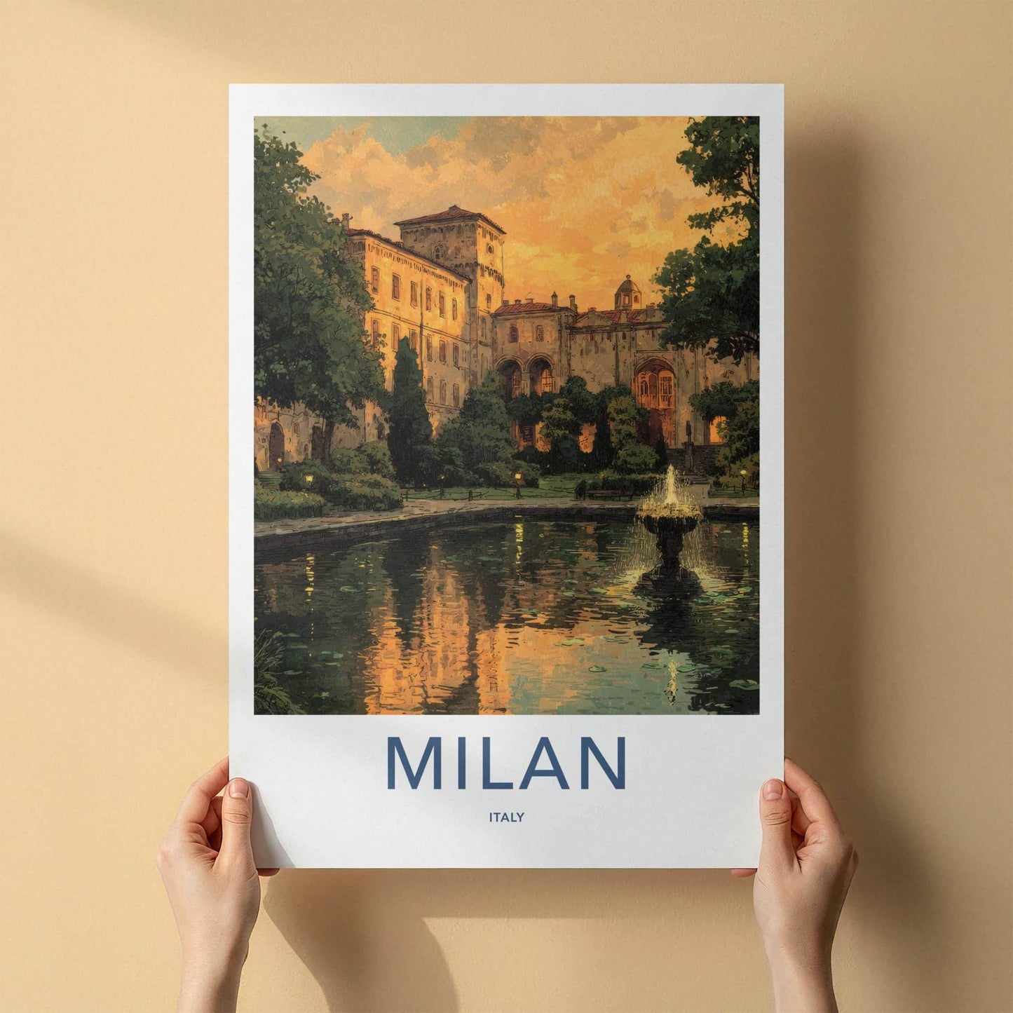 Milan Poster - Italy Framed Print - Golden Hour Palace Framed Decor